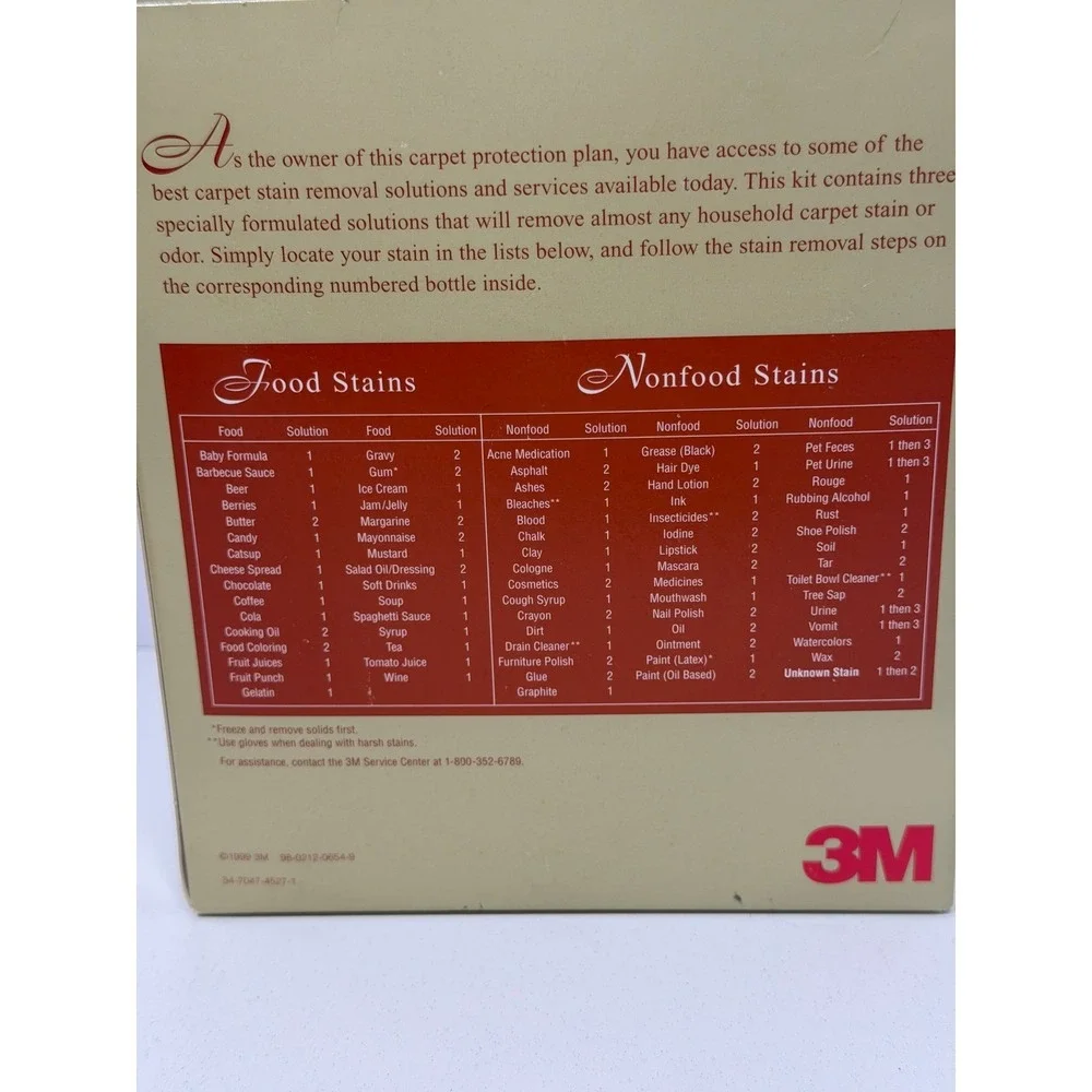 3M Stain Removal Kit Scotchgard Vintage 1999 Carpet Cleaner 3 Bottle Set 8oz NEW